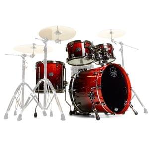 Mapex SV529XBKLE Cherry Mist Maple Burl Saturn V 4 Pc Shell Pack Drum Set with Snare